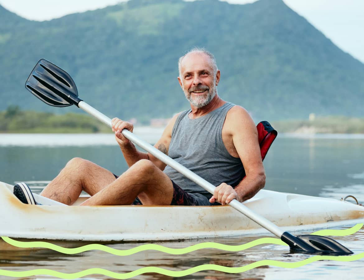 Man in canoe